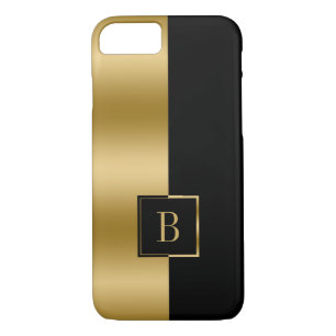 Modern Black & Gold Simple Geometric Design iPhone 8/7 Case