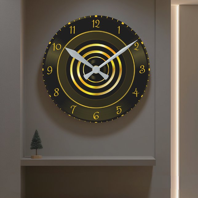 Modern Black Gold Spiral Wall Clock for Home Décor (Creator Uploaded)