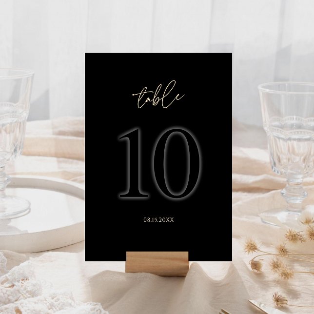 Modern Black Gold Table Number 10 | Minimalist (Modern Black Gold Table Number 10 | Minimalist)