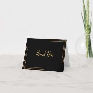 Modern Black & Gold Thank You Card Milestone