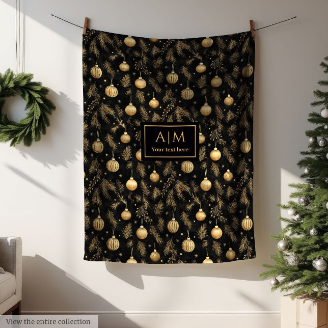Modern black & gold watercolor custom name blanket (Modern black & gold watercolor custom name blanket)