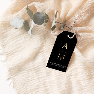 Modern Black + Gold Wedding Favour Gift Tags