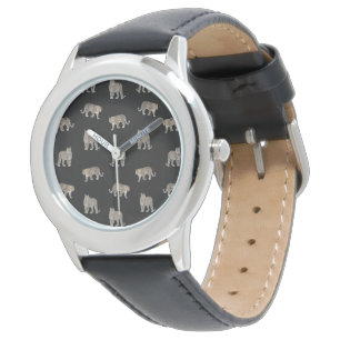 Modern Black Golden Leopard Jungle Animals Watch
