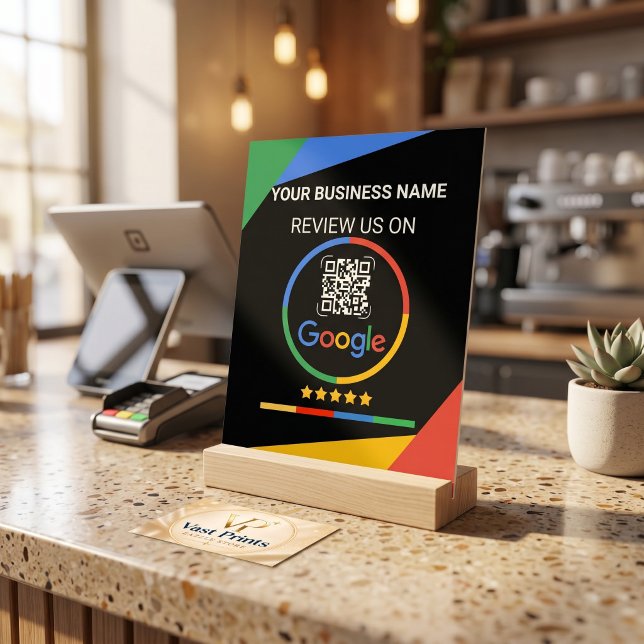 Modern Black Google Review QR Code Acrylic Sign (Modern Black Google Review QR Code Acrylic Sign)