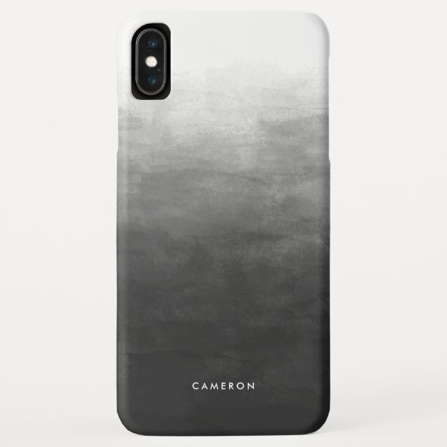 Modern Black Gradient Ombre Personalised Case-Mate iPhone Case (Back)
