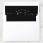 Modern Black Graduation Cap Line Art