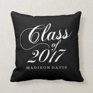 Modern Black Graduation Cushion