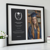 Modern Black Graduation Photo Achievement Frame
