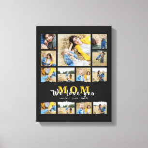 Modern Black grandma Mum photo collage mothers day Canvas Print