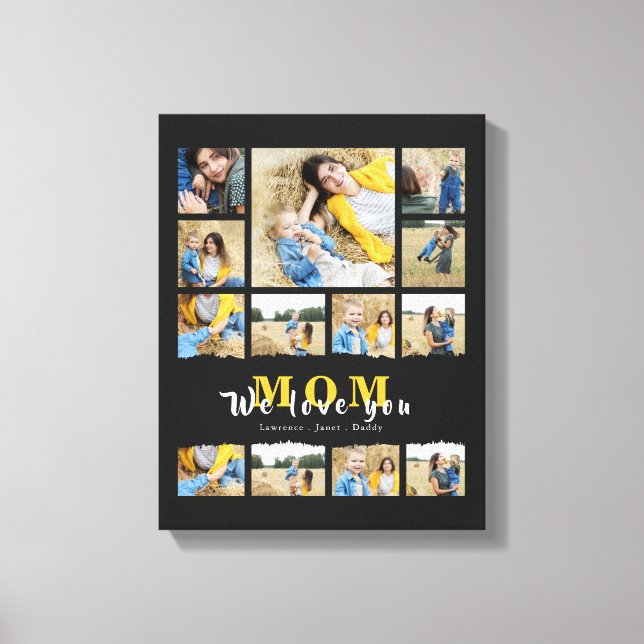 Modern Black grandma Mum photo collage mothers day Canvas Print (Front)