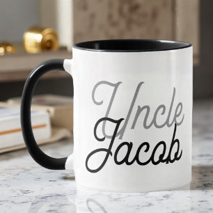 Modern Black Gray and White For The Cool Uncle Mug