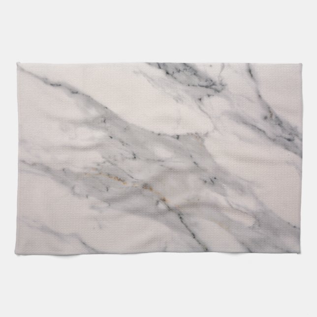 Modern black gray pink marble pattern  tea towel (Horizontal)