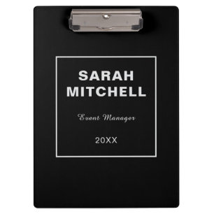 Modern Black Grey Business Pro clipboard