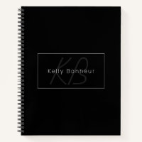 Modern Black & Grey | Cool Name & Monogram