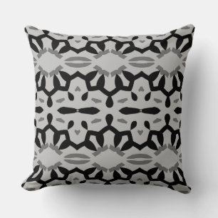 Modern black grey fabric pattern design cushion