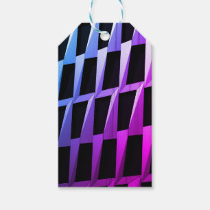 Modern Black & Grey Geometric Pattern Gift Tags