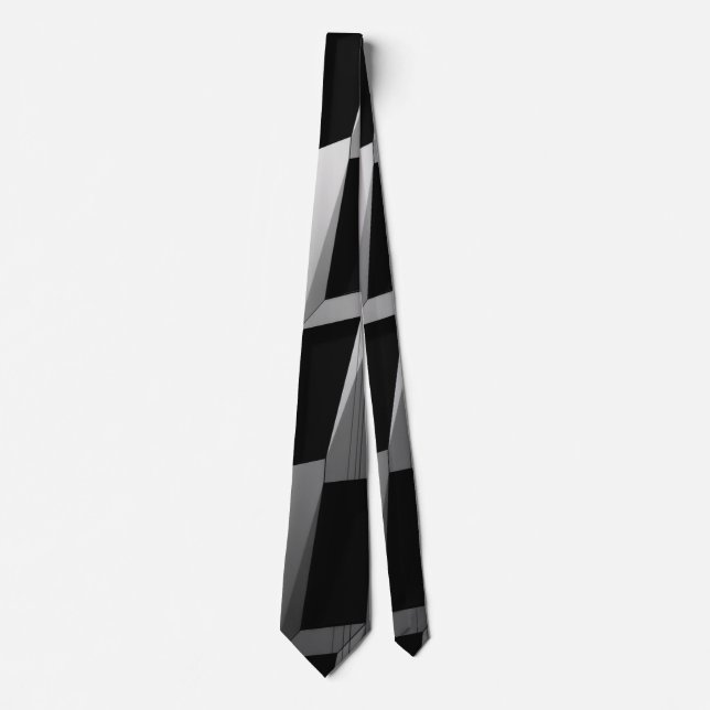 Modern Black & Grey Geometric Pattern Socks Tie (Front)