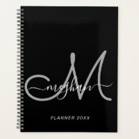Modern Black Grey Handwritten Script Monogram 2022