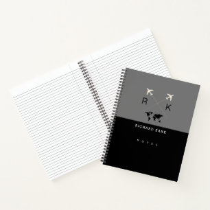 Modern Black Grey Notebook