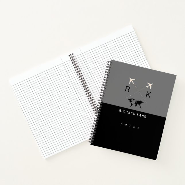 Modern Black Grey Notebook (Inside)