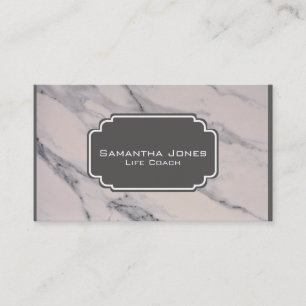Modern black grey pink marble pattern  business card