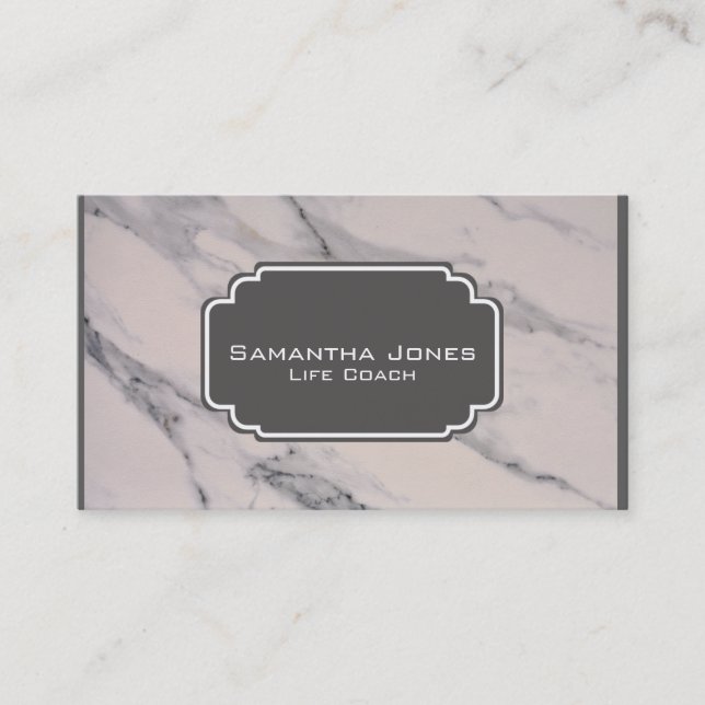 Modern black grey pink marble pattern  business card (Front)