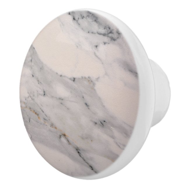 Modern black grey pink marble pattern  ceramic knob (Right)