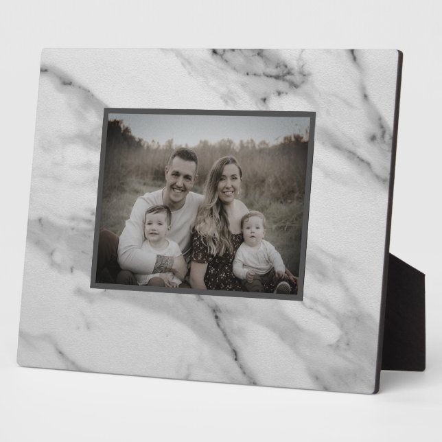 Modern black grey pink marble pattern  plaque (Side)