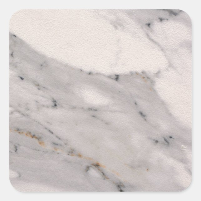 Modern black grey pink marble pattern  square sticker (Front)
