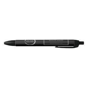 Modern black grey professional promotional logo ink pen