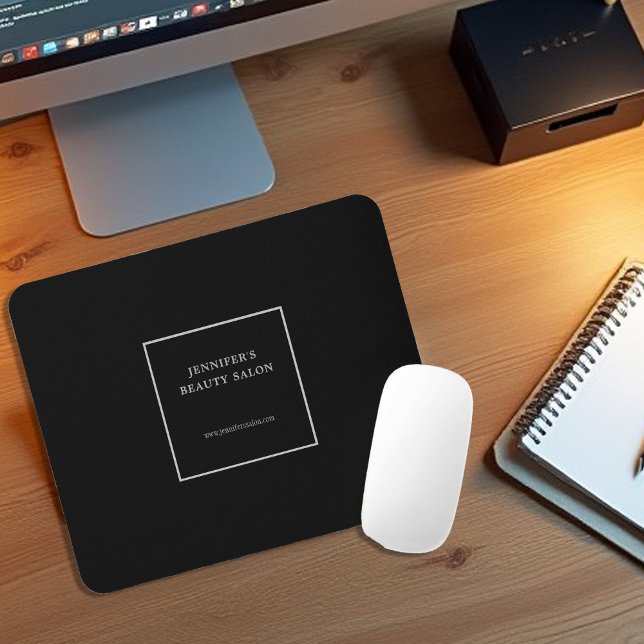 Modern black grey promotional professional mouse mat (Modern minimalist black gray promotional professional mouse pad.)