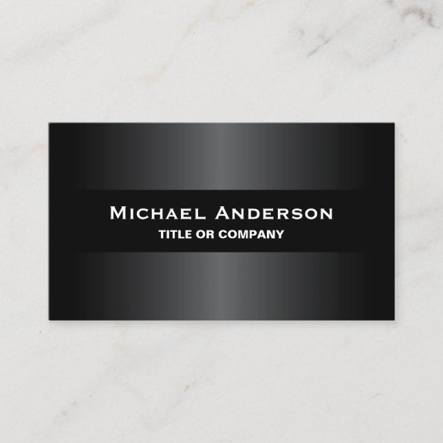Modern black grey stylish dark professional business card (Front)