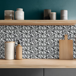 Modern Black Grey White Geometric Triangles Tile