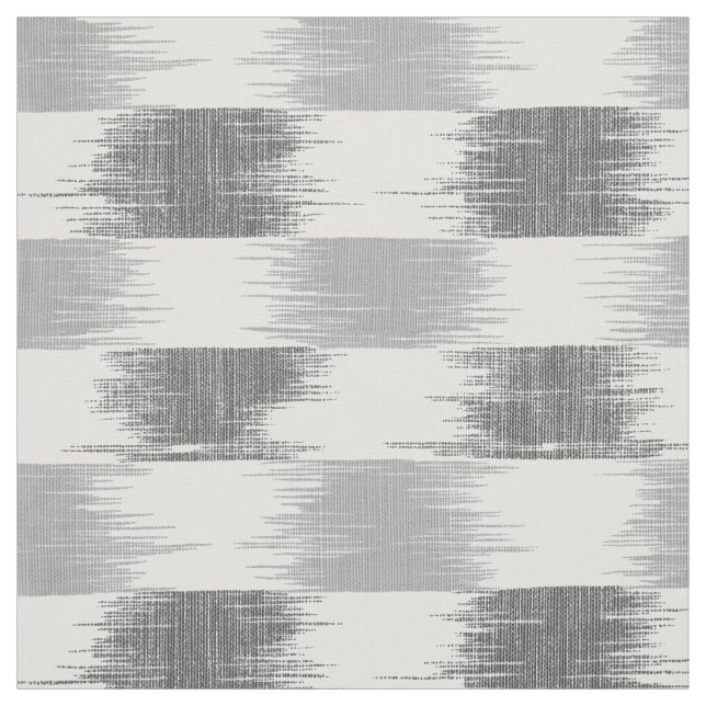 Modern black grey white ikat pattern fabric (Swatch)