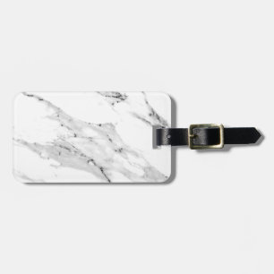 Modern black grey white marble pattern  luggage tag