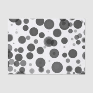 Modern Black Grey White Polka Dot Bubbles Party Tissue Paper