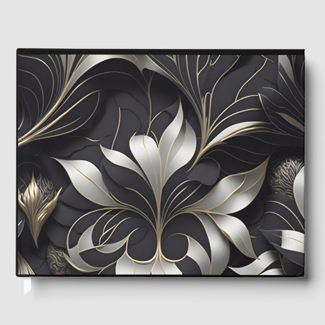 Modern Black Guest Book (Front)