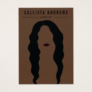 Modern Black Hair Lips Girl Earring Display Card