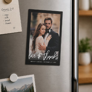 Modern Black Hand Lettered Photo Thank You
