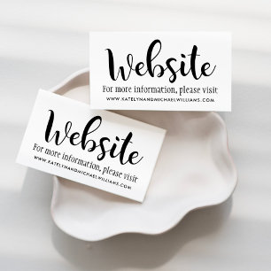 Modern Black Handwritten Script Wedding Website Enclosure Card
