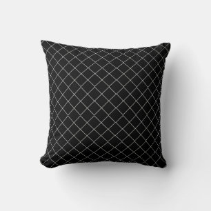 Modern Black Harlequin Pattern Pillow