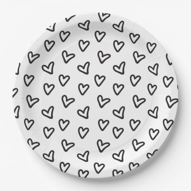 Modern Black Hearts Plate (Front)