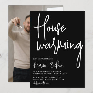 Modern Black Housewarming Invitation