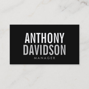 Modern Black Huge Bold Text Business Card