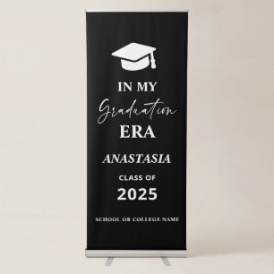 Modern Black In my graduation era Retractable Banner