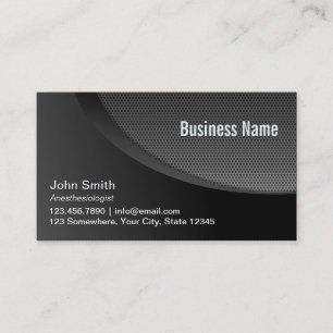 Modern Black Industrial Anaesthesiologist Business Card
