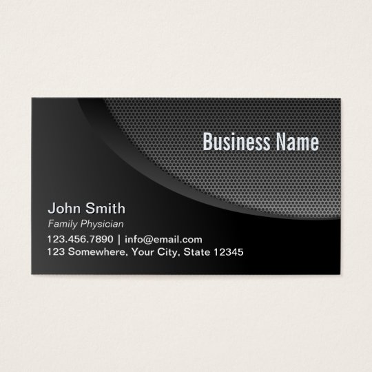 Modern Black Industrial Family Physician Business Card