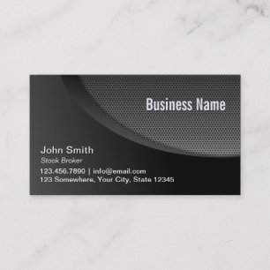 Modern Black Industrial Stock Broker Business Card