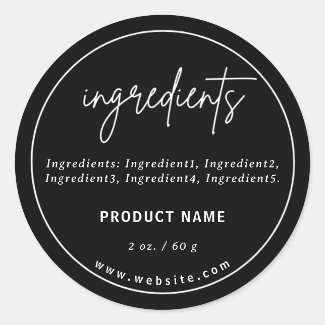 Modern Black Ingredients Product Label (Front)
