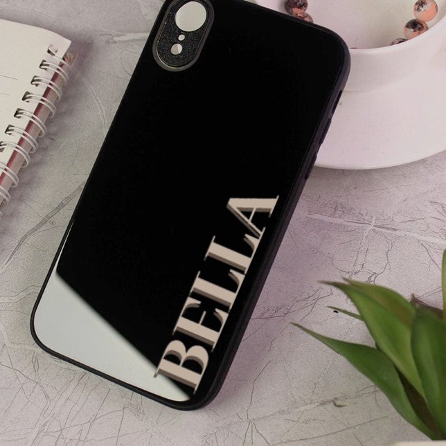 Modern black initial minimal contemporary Case-Mat Case-Mate iPhone Case (Creator Uploaded)